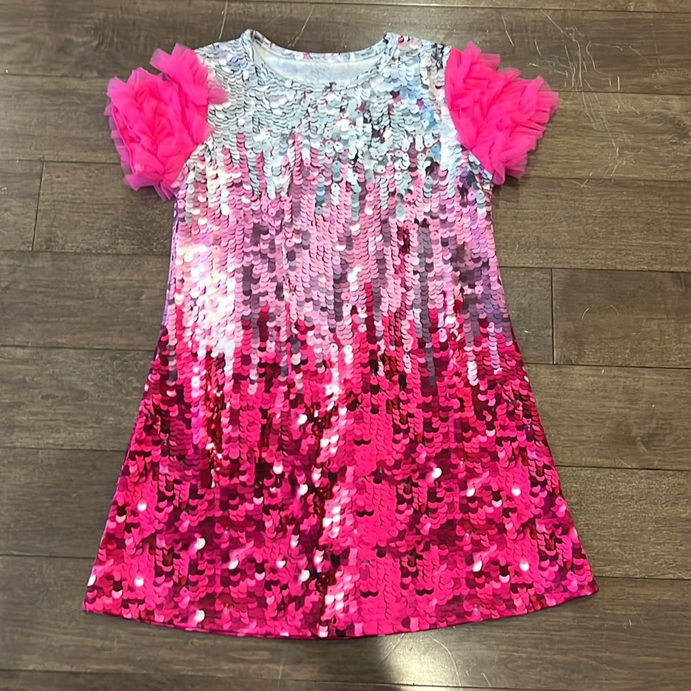 New Shein Kids Sequin Print Dress